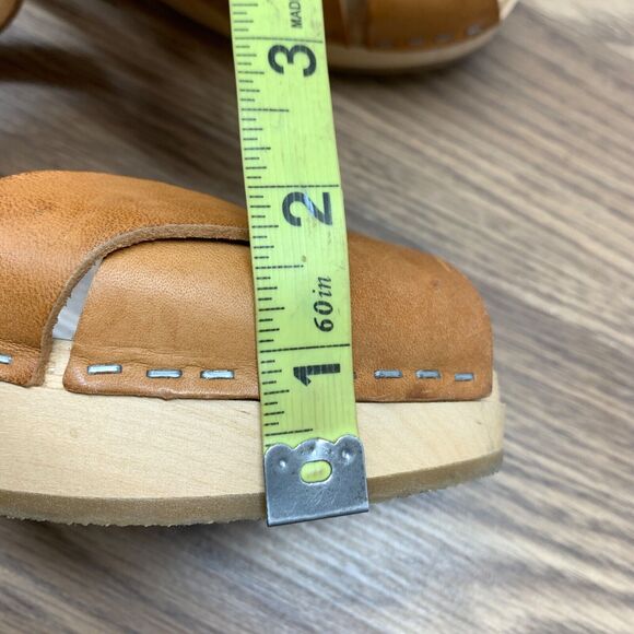 Swedish Hasbeens Womens Brown Leather Clog Sandals European Size 40 US Size 9 - Picture 14 of 14